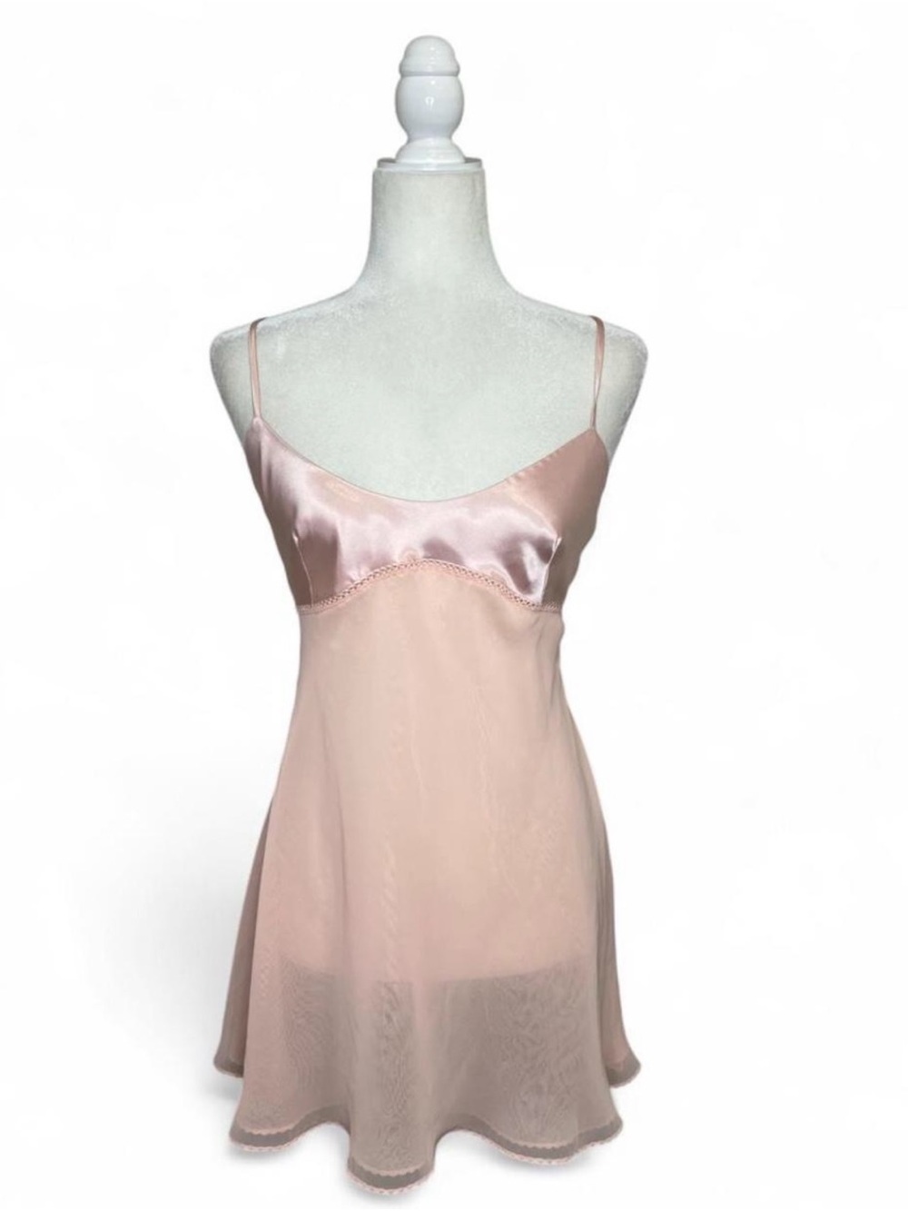 Vintage Victoria's Secret pink sheer slip dress.